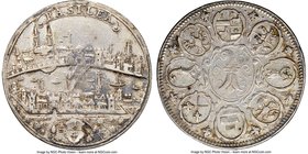 Basel. City "City View" 1/4 Taler ND (1739) XF40 NGC, KM122. Weakly struck centers, stained obverse. From the Allen Moretti Swiss Collection

HID09801...