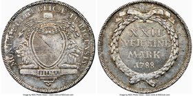 Zurich. Canton 1/2 Taler 1788-B MS64 NGC, KM174. Die break obverse at ten o'clock, anthracite and argent surfaces. From the Allen Moretti Swiss Collec...
