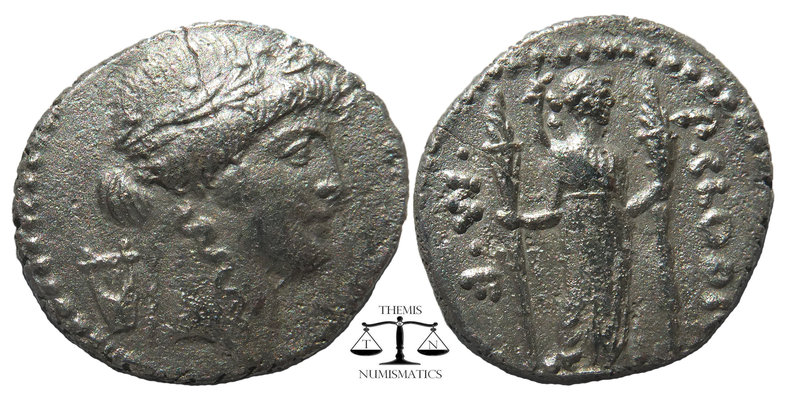 P. Clodius M.f. Turrinus. 42 B.C. AR denarius
Laureate head of Apollo right; lyr...