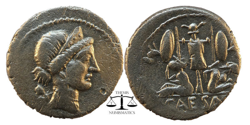 Julius Caesar circa 46-45 BC. Denarius AR
Diademed head of Venus right, with Cup...