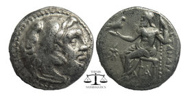 Macedonian Kingdom. Alexander III the Great. 336-323 B.C. AR drachm
Sardes mint, Struck ca. 323-319 B.C. Head of Herakles right, wearing lion's skin h...