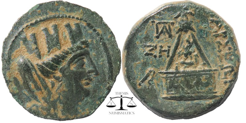 Cilicia, Tarsos 164-27 BC. AE.
Head of Tyche right/Monument of Sandan
SNG Fran...