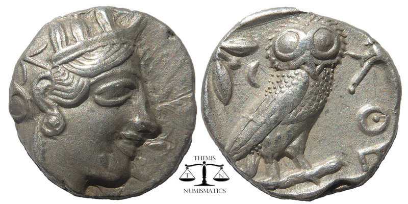 ATTICA, Athens. 449-393 BC. AR Tetradrachm
Helmeted head of Athena right / Owl s...