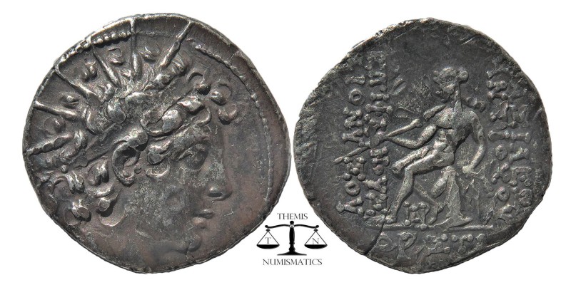 SELEUCID KINGDOM. Antiochus VI Dionysos (144-142 BC). AR drachm
Diademed, radia...