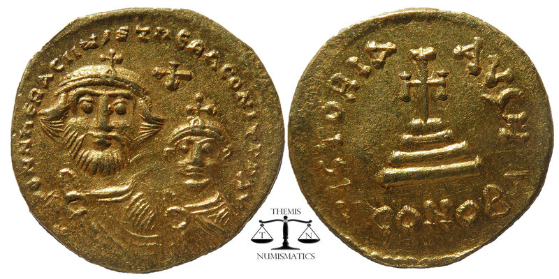 Heraclius (610-641 AD), with Constantinus. AV Solidus. Constantinopolis
Obv. dd ...