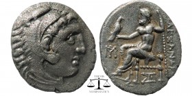 KINGS of MACEDON. Alexander III ‘the Great’. 336-323 BC. AR Drachm 
Miletos mint
Head of Alexander as Hercules right wearing lion-skin headdress
Ze...