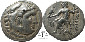 Kings of Macedon, Alexander III ‘the Great’ (336-323 BC). AR Drachm 
Head of Herakles right, wearing lion skin headdress / Zeus Aëtophoros seated left...