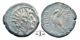 Seleukid Kingdom. Antiochos VIII Epiphanes. Sole reign, 121/0-97/6 B.C. AE
Radiate and diademed head of Antiochos VIII right
Eagle standing left; be...