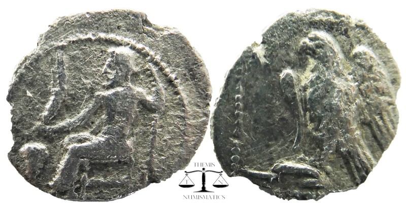 Cilicia, uncertain mint. AR Obol. 4th C.
Baaltars seated l., holding grain ear,...