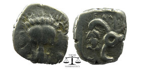 Dynasts of Lycia. Perikles (c. 380-360 BC). AR 1/3 Stater
Obv. Facing lion's scalp
Rev. 'Perikles' in Lycian; triskeles; to left, laureate and draped ...