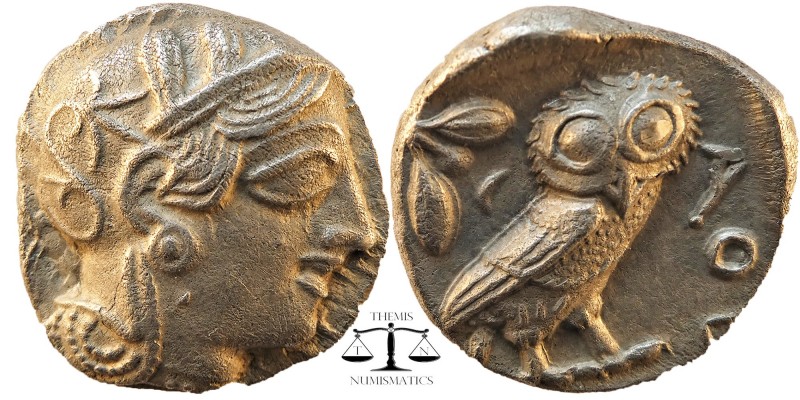 ATTICA,Athens. AR Tetradrachm, c. 454-404 BC. D
Helmeted head of Athena right, ...