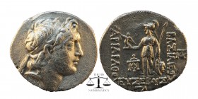 KINGS of CAPPADOCIA. Ariarathes V Eusebes Philopator. Circa 163-130 BC. AR Drachm
Diademed head right
Athena Nikephoros standing left; monograms to ...