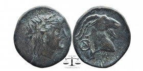 AEOLIS. Aegae. Ae (Circa 300-200 BC).
Laureate head of Apollo right.
AIΓAE/Head of goat right.
SNG Copenhagen 1.
4,27 gr. 19 mm.