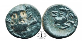 PISIDIA, Selge. 2nd-1st centuries B.C. AE.
Laureate and bearded head of Herakles facing, lion-skin around neck; club to left.
ΣE-Λ, Forepart of stag...