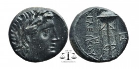 SELEUKID KINGDOM. Seleukos II Kallinikos (246-225 BC). Ae.
Laureate head of Apollo right.
Anchor in round incuse.
ΣEΛEYKOY. Tripod an monogram righ...