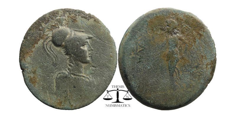 CILICIA. Adana. Ae (164-27 BC).
Helmeted, draped bust of Athena right. 
Nike adv...