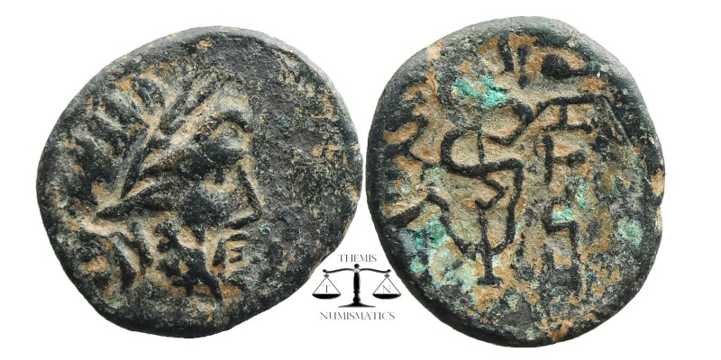 MYSIA, Pergamon. Ca. 200-113 B.C. AE.
Laureate head of Asklepios (or Zeus) righ...