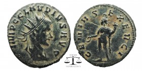 CLAUDIUS II, GOTHICUS, 268-270 AD. AR Antoninianus. Rome
Radiate cuirassed bust / Genius of the Army standing with patera and cornucopia.
RIC.48. aX...