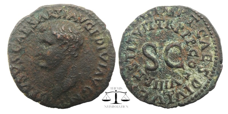 Drusus (died AD 23). AE. Rome. Restitution issue under Titus, AD 80-81
Obv: DRV...