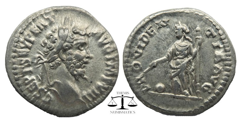 Septimius Severus AR Denarius. Rome, AD 196-197.
Obv: L SEPT SEV PERT AVG IMP V...