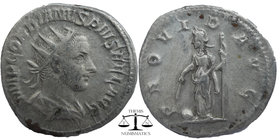 Gordian III AR Antoninianus. Antioch, AD 238-239.
IMP GORDIANVS PIVS FEL AVG, radiate, draped and cuirassed bust right
 PROVIDENTIA AVG, Providence st...