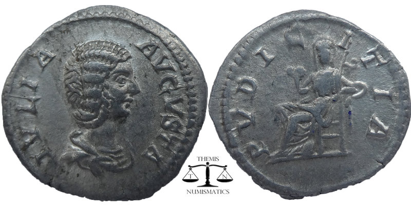 Julia Domna AR Denarius.
Caracalla (198-217 AD) for Iulia Domna.
Obv. IVLIA PIA ...