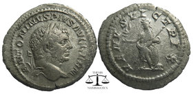 Caracalla AD 198-217. Struck AD 217. Rome Denarius AR 
laureate head of Caracalla to right
Venus standing facing, her head turned left, holding helmet...