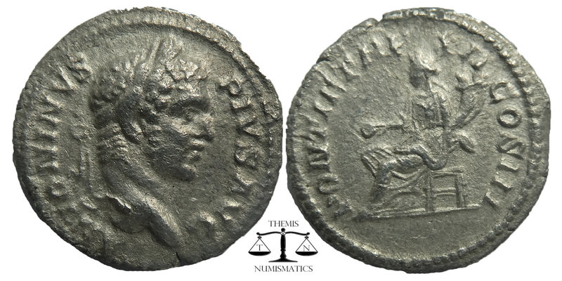 Caracalla. AD 198-217. AR Denarius
Laureate head right / Concordia seated left, ...