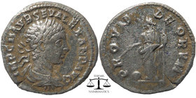 Severus Alexander AD 222-235. Denarius AR
laureate, draped and cuirassed bust right
Providentia standing left, pointing at globe with wand, and spear ...