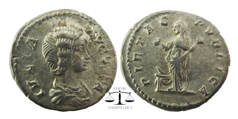 Julia Domna, wife of Septimius Severus AD 193-217. Rome Denarius AR .
IVLIA AVG...