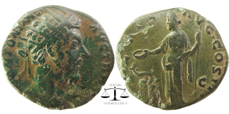 Commodus (AD 177-192), AE Dupondius
Head right/ Salus reverse
RCV.5846 var.
1...