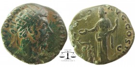 Commodus (AD 177-192), AE Dupondius
Head right/ Salus reverse
RCV.5846 var.
10,41 gr. 24 mm