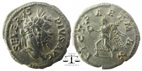 Septimius Severus. A.D. 193-211. AR denarius Rome, A.D. 204.
SEVERVS PIVS AVG, laureate head of Septimius Severus right
VICT PART MAX, Victory advan...