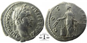 Antoninus Pius AD 138-161. Rome
laureate head of Antoninus Pius to right
Annona standing front, head to left, holding grain ears in her right hand a...