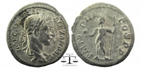 Severus Alexander. AD 222-235. AR Denarius
Laureate and draped bust right
Severus standing left, holding globe and reversed spear.
RIC IV 44; BMCRE...