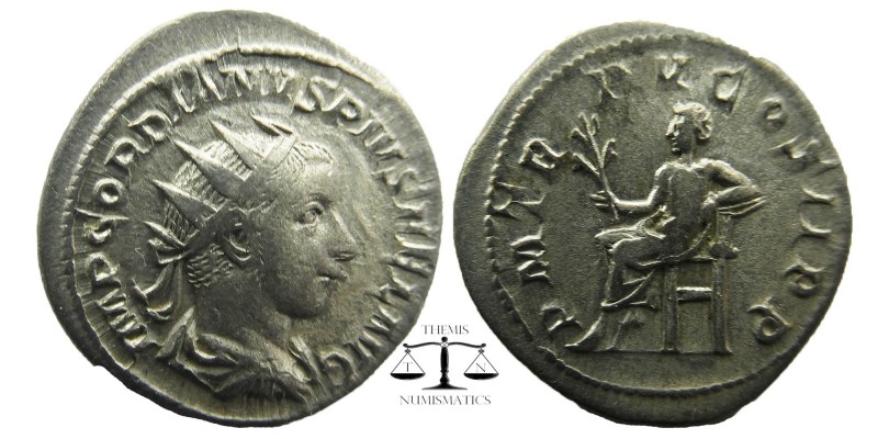 Gordianus III Pius (238-244 AD). AR Antoninianus
Radiate, draped and cuirassed ...