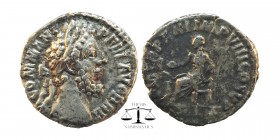 Commodus AR Denarius.Commodus AR Denarius. Rome, AD 192. Laureate head right / Pietas seated left, extending right hand to child and holding transvers...