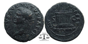 AUGUSTUS, (27 B.C. - A.D. 14), AE
Rome mint, issued under Tiberius, 
radiate head of Augustus to left, around DIVVS AVGVSTVS PATER, rev. PROVIDENT in ...