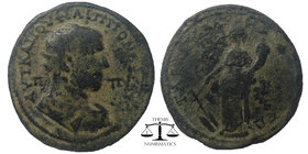 CILICIA. Tarsos. Philip I the Arab (244-249). Ae.
Obv: Laureate, draped and cuirassed bust right.. Rev: Tyche standing left, holding rudder and cornuc...