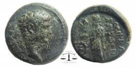 PHRYGIA. Laodicea. Augustus (27 BC-14 AD). Ae.
Bare head right/Zeus Laodikeios standing left, holding eagle and sceptre, wreath in field left.
RPC 2...