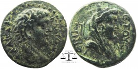 CILICIA. Anazarbus? Claudius (41-54). Ae Hemiassarion. Dated RY 3 (43/4)
Laureate head of Claudius right.
urreted, veiled and draped bust of Tyche r...