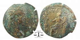 Commodus (177-192 AD). Ӕ
ΑVΤ Κ Μ ΑVΡΗΛΙ ΚΟΜΟΔΟϹ/laureate head of Commodus (short beard), r.
ΑΜΙϹΟΥ ƐΛƐΥΘƐΡΑϹ ƐΤ ϹΙΔ/turreted Tyche seated, l., holdi...