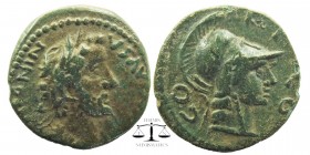 LYCAONIA. Iconium. Antoninus Pius (138-161). Ae.
Laureate, draped and cuirassed bust of Antoninus Pius right.
COL ICO. Helmeted head of Athena right...