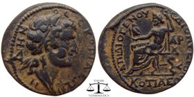 Phrygia, AE25, Cotiaeum time of Gallienus 253-268 AD.
Diogenes, son of Dionysios, archon. ΔHMOC KOTIAЄΩN, diademed bust of Demos right, with slight dr...
