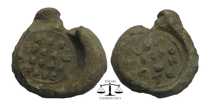 BYZANTINE EMPIRE. Lead seal. Uncertain
Obv and Rev: Legend in six lines.
3,15 gr...