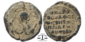 Theodosios monk and patriarch of Antioch (1057–after 1059)
Obv: Bust of the prophet Elias with hands upraised. Inscription in two columns: Ο|ΠΡ|Φ-Η Bo...
