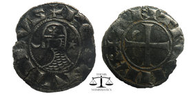 Bohemond III AR Denier Angtioch 1163-1188 AD
BOAИVHDVS, helmeted and mailed head left; crescent before,
star behind / + AИTI:OCHIA, cross pattée; cres...