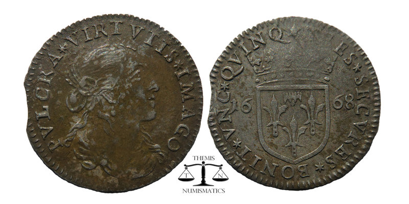 ITALY. LUCCA REPUBLIC (1369-1799) Luigino 1668. CL 193 MIR 219/3 Ag.2,12 gr. 22m...