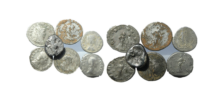 Lot Of 7 Silver Mix Coin. Sold As Seen.