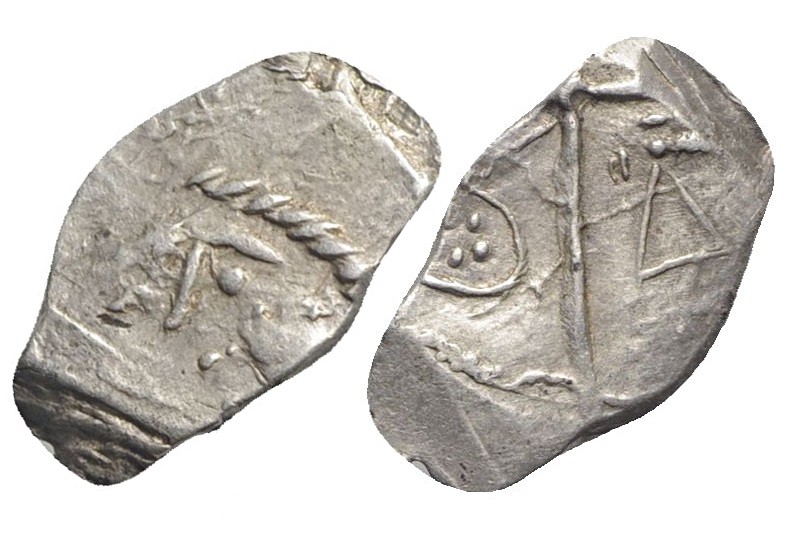 Celtic, Southern Gaul. Cadurci, c. 200-118 BC. AR Drachm (16mm, 2.17g). Stylized...